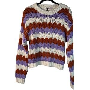 OWN IT Made in Italy Chunky Knit Striped Sweater Cozy Multicolor – Size S – NWT